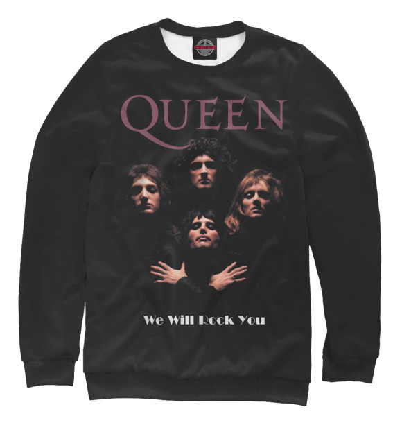 Свитшот для мальчиков с изображением Queen - We Well Rock You цвета Белый