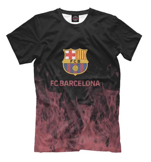 Мужская футболка с изображением Barcelona цвета Белый