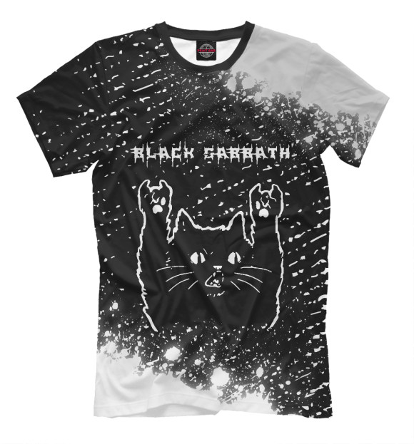 Мужская футболка с изображением Black Sabbath | Рок Кот цвета Белый