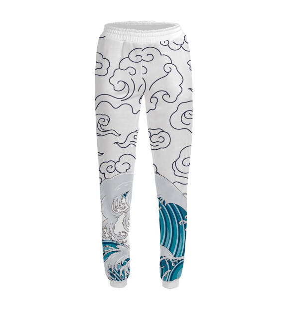 Женские спортивные штаны с изображением Красочный дракон цвета Белый
