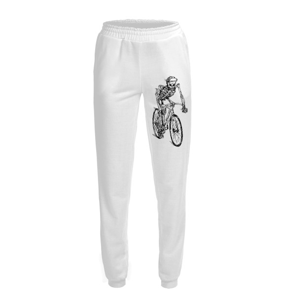 Женские спортивные штаны с изображением Велосипедист цвета Белый