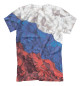 Мужская футболка Флаг РФ из лепестков цветов