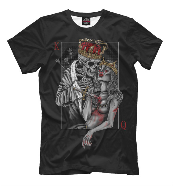 Мужская футболка с изображением The Skull King and Queen цвета Белый