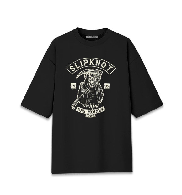 Мужская футболка оверсайз с изображением Slipknot цвета Черный