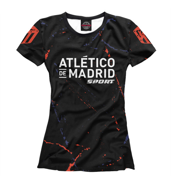Футболка для девочек с изображением Атлетико | Sport | Гранж цвета Белый