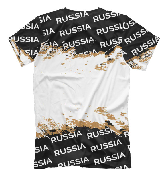 Мужская футболка с изображением Россия / Двуглавый Орёл цвета Белый