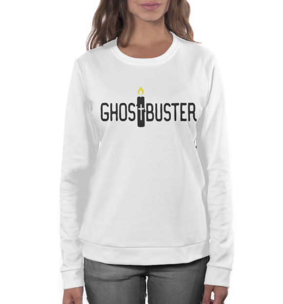 Женский свитшот с изображением Ghost Buster white цвета Белый