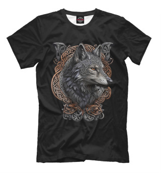 Мужская футболка Славянской волк в кельтском стиле