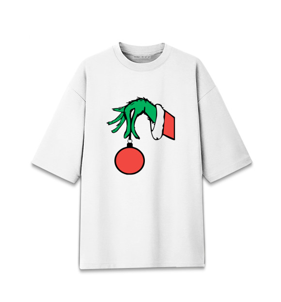 Женская футболка оверсайз с изображением Grinch / Гринч цвета Белый