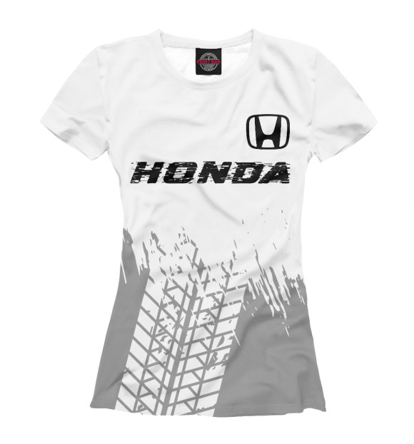 Женская футболка с изображением Honda Speed Tires (белый фон) цвета Белый