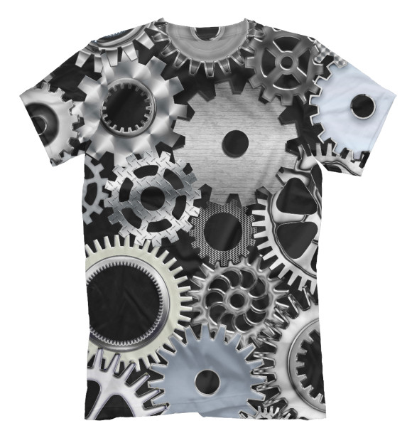 Мужская футболка с изображением Механика цвета Белый