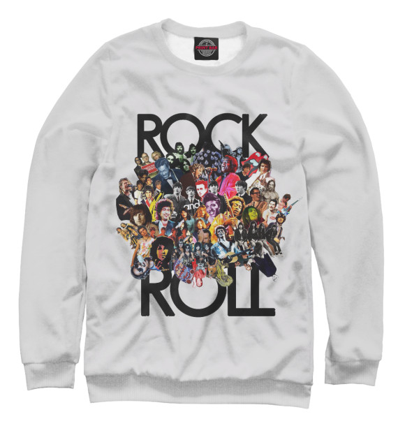 Мужской свитшот с изображением Rock-n-Roll цвета Белый