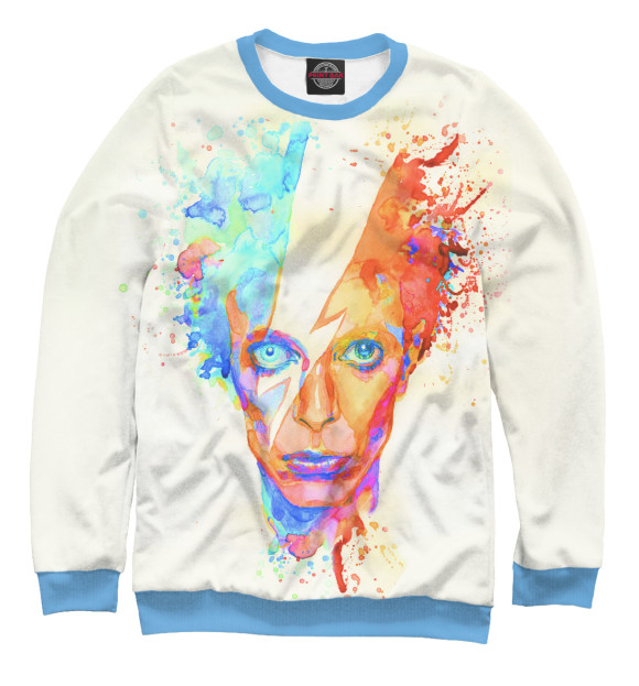 Мужской свитшот с изображением David Bowie цвета Белый