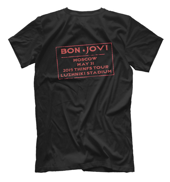 Мужская футболка с изображением Концерт Бон Джови цвета Белый