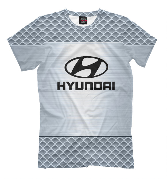 Мужская футболка с изображением Hyundai цвета Серый