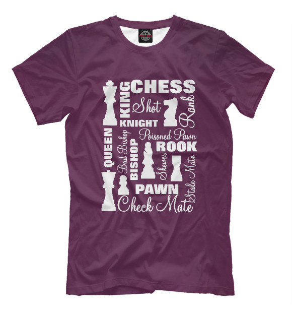 Мужская футболка с изображением Chess Players цвета Белый