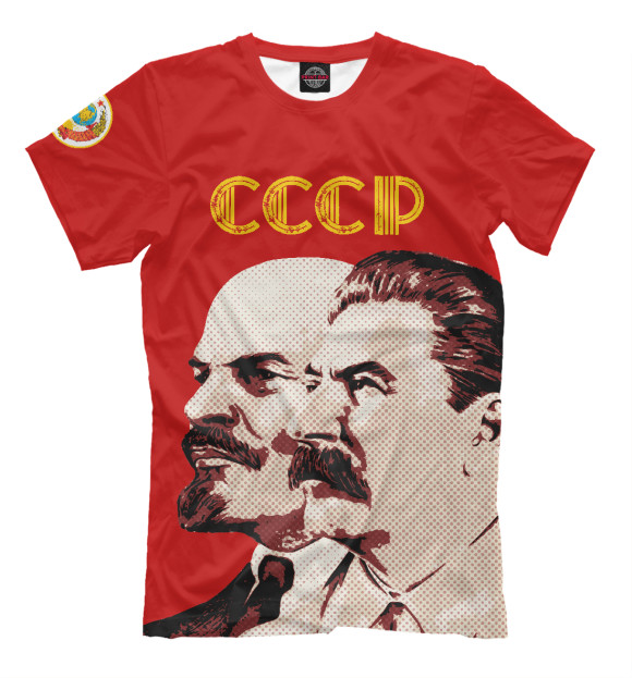 Мужская футболка с изображением Ленин - Сталин цвета Светло-коричневый
