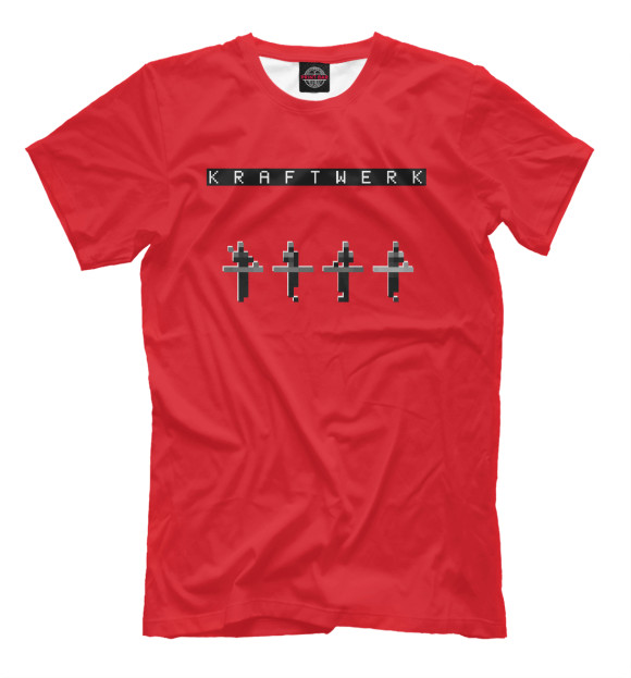 Мужская футболка с изображением Kraftwerk 3D цвета Темно-розовый