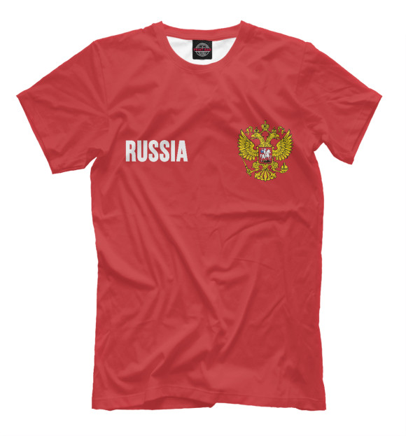 Мужская футболка с изображением Russia Герб цвета Светло-коричневый