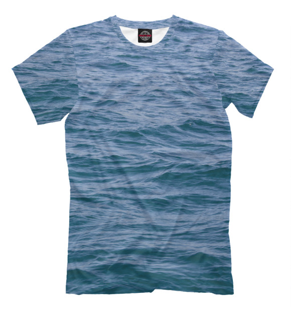 Мужская футболка с изображением Море цвета Серый
