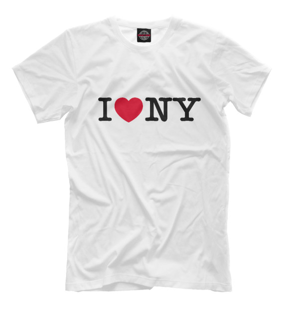 Мужская футболка с изображением I Love New York цвета Белый