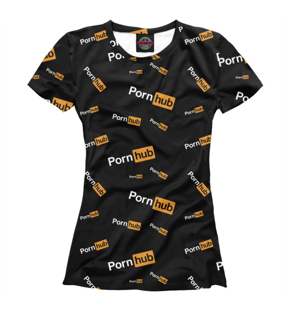 Женская футболка с изображением Pornhub паттерн цвета Белый
