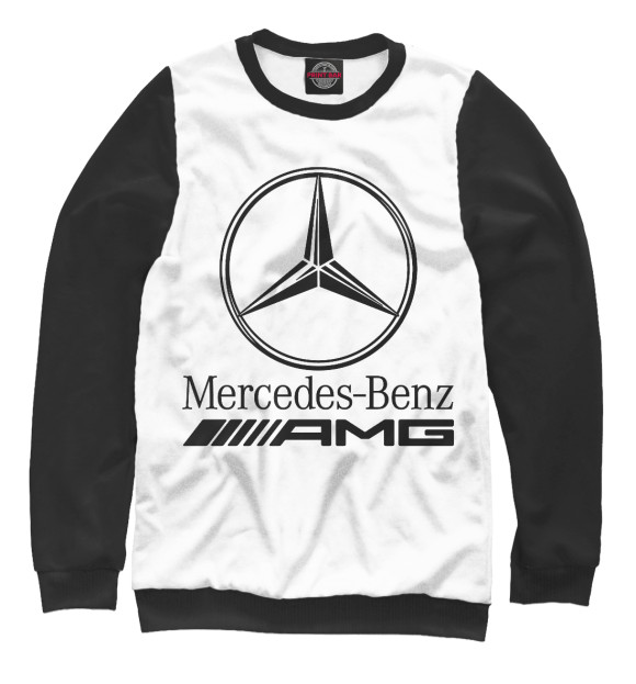 Мужской свитшот с изображением Mercedes-Benz AMG цвета Белый