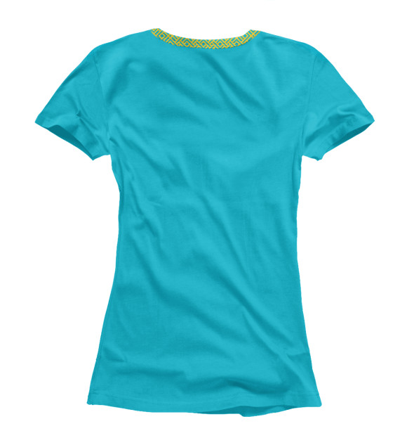 Женская футболка с изображением Казахстан цвета Р‘РµР»С‹Р№