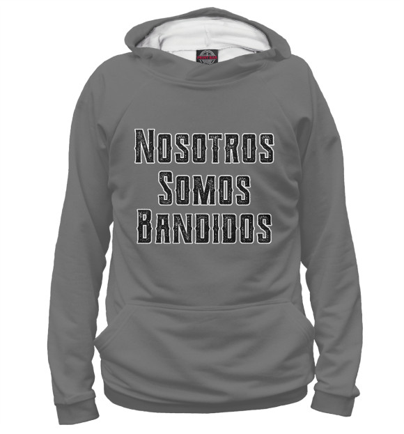 Худи для девочки с изображением Nosotros Somos Bandidos цвета Белый