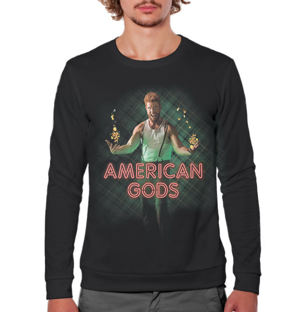 Мужской свитшот с изображением Американские боги цвета Белый