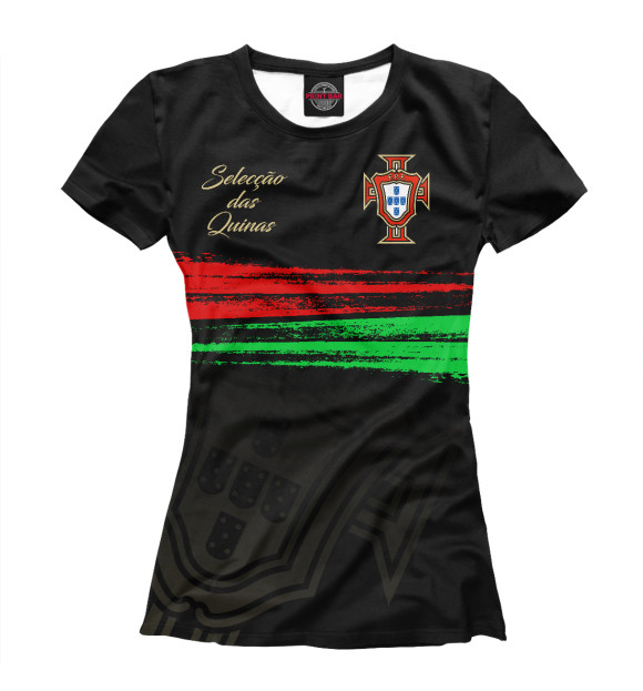 Женская футболка с изображением Португалия цвета Белый