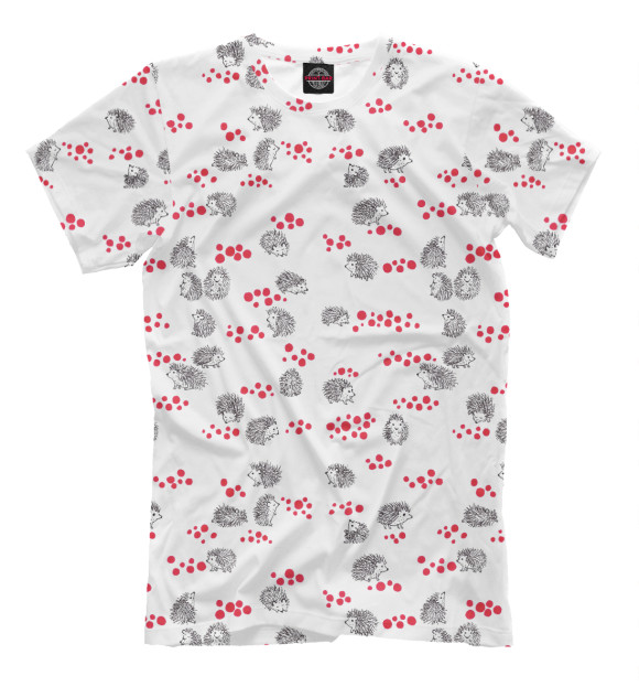 Мужская футболка с изображением Hedgehogs цвета Молочно-белый