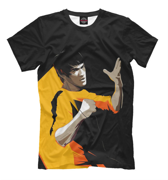 Мужская футболка с изображением Lee Bruce цвета Черный