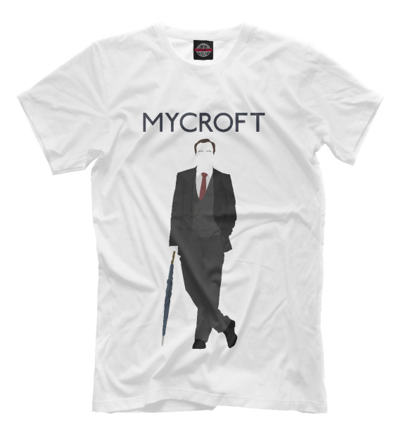 Мужская футболка с изображением Майкрофт цвета Молочно-белый