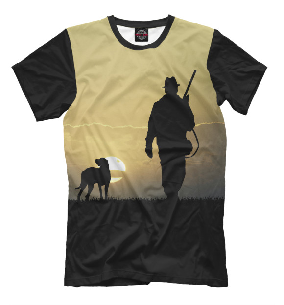 Мужская футболка с изображением охота цвета Черный
