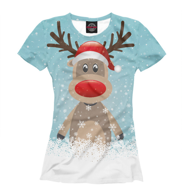 Женская футболка с изображением Rudolf цвета Белый