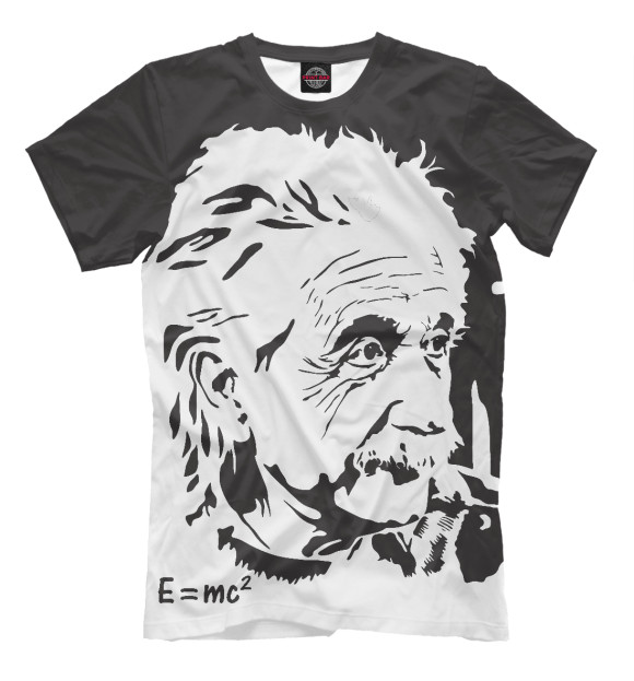 Мужская футболка с изображением Альберт Эйнштейн / Albert Einstein цвета Молочно-белый