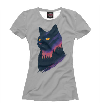 Женская футболка Ночная кошечка