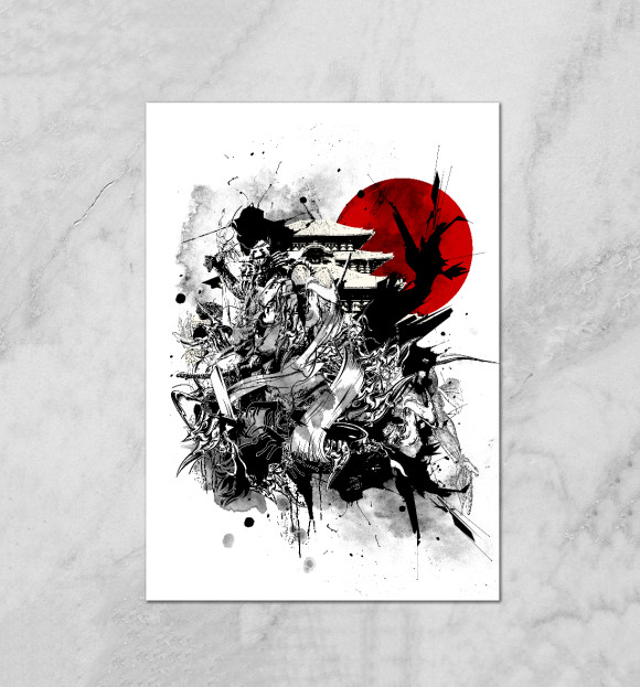 Плакат с изображением Япония цвета Белый
