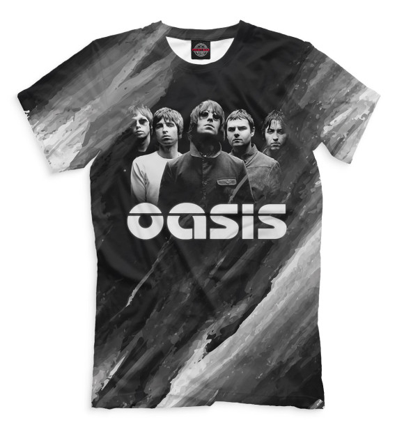 Мужская футболка с изображением Oasis цвета Черный