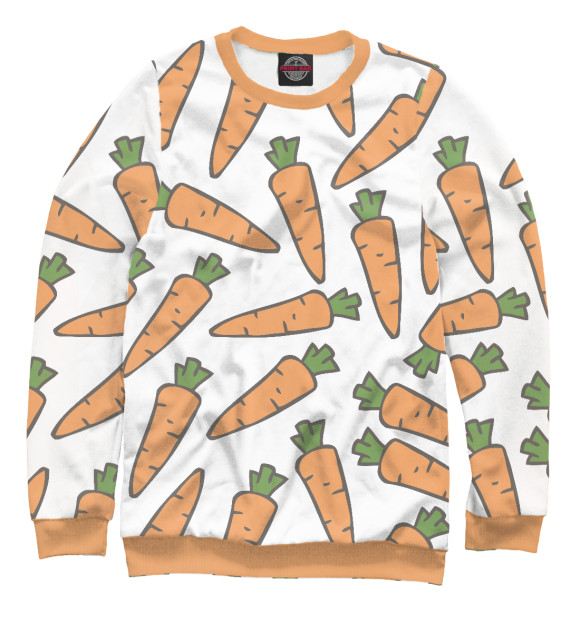 Мужской свитшот с изображением Морковь цвета Белый