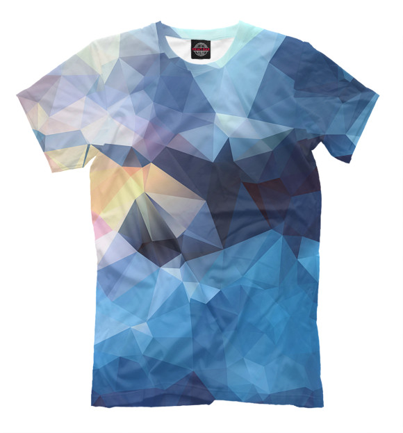 Мужская футболка с изображением Полигоны цвета Грязно-голубой