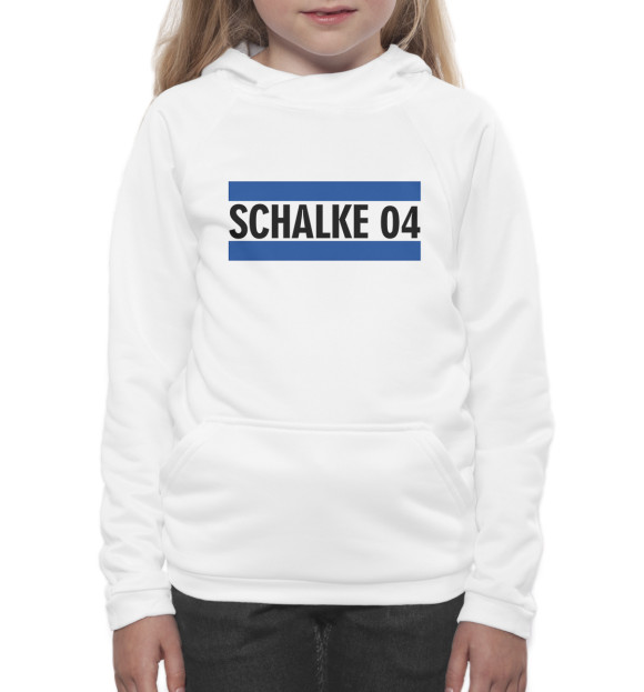 Худи для девочки с изображением Schalke 04 цвета Белый