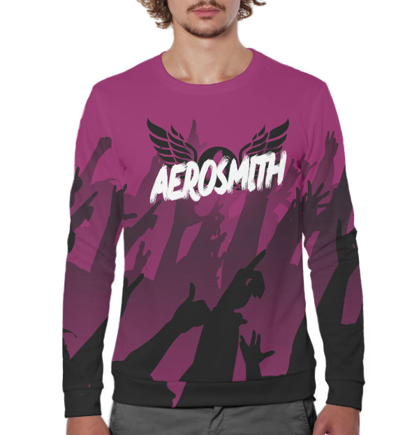 Мужской свитшот с изображением Aerosmith цвета Белый