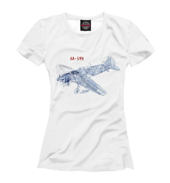 Женская футболка с изображением Ла-5ФН цвета Белый