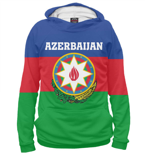 Женское худи с изображением Azerbaijan цвета Белый