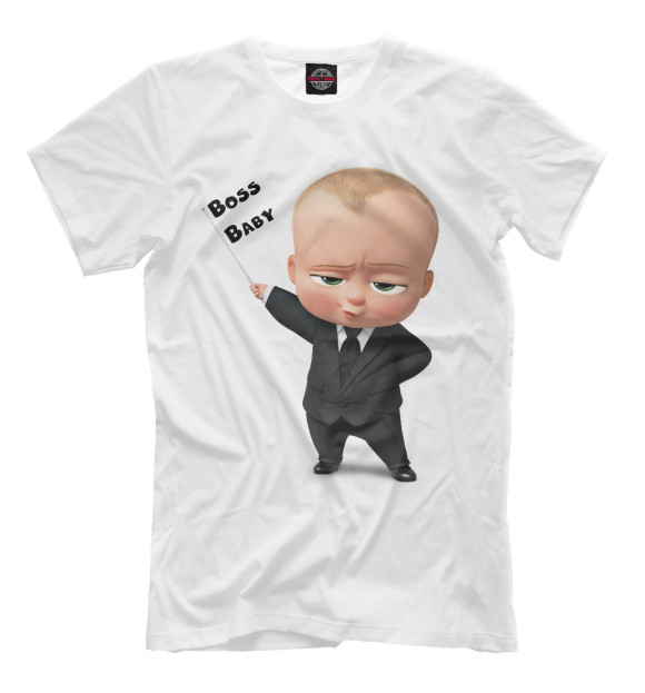 Мужская футболка с изображением Boss Baby - Босс Молокосос цвета Молочно-белый