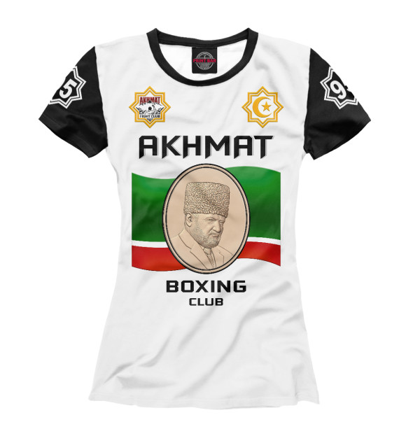 Футболка для девочек с изображением Akhmat Boxing Club цвета Белый
