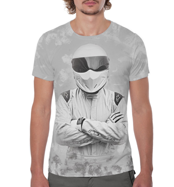 Мужская футболка с изображением Стиг цвета Белый