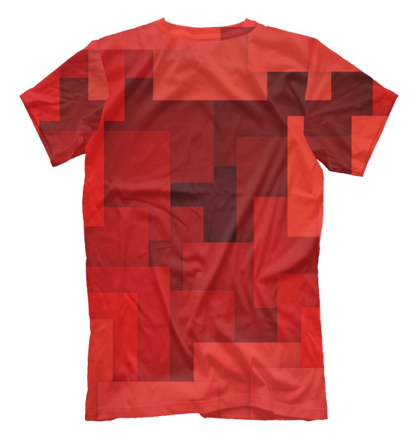 Мужская футболка с изображением Красная геометрия цвета Белый